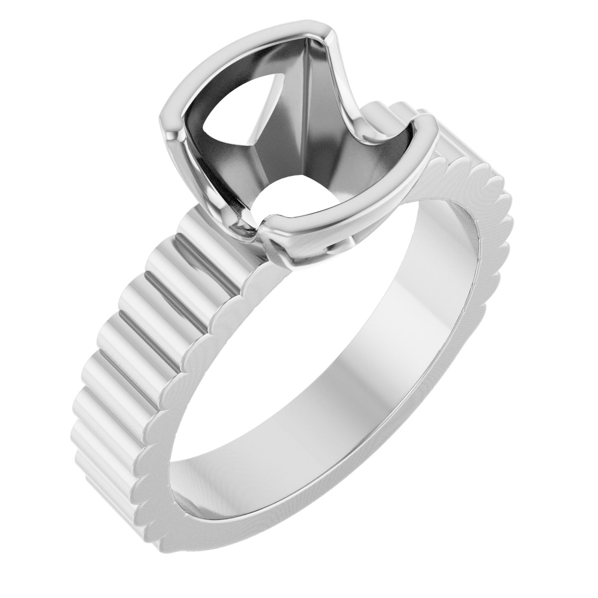 Half-Bezel Solitaire Engagement Ring