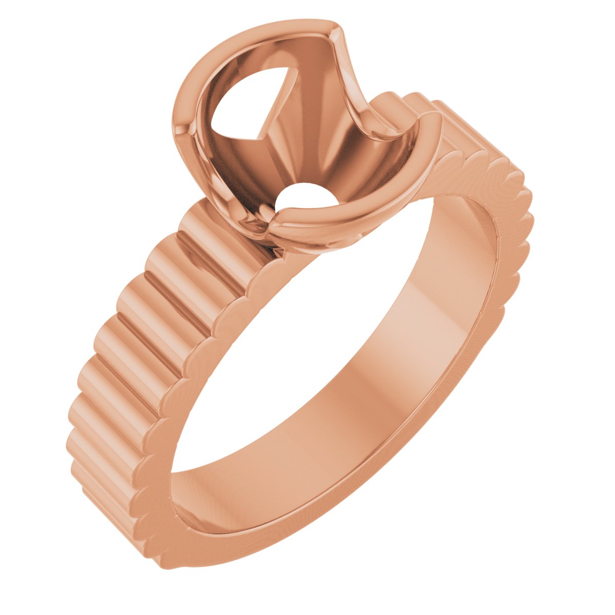 Half-Bezel Solitaire Engagement Ring