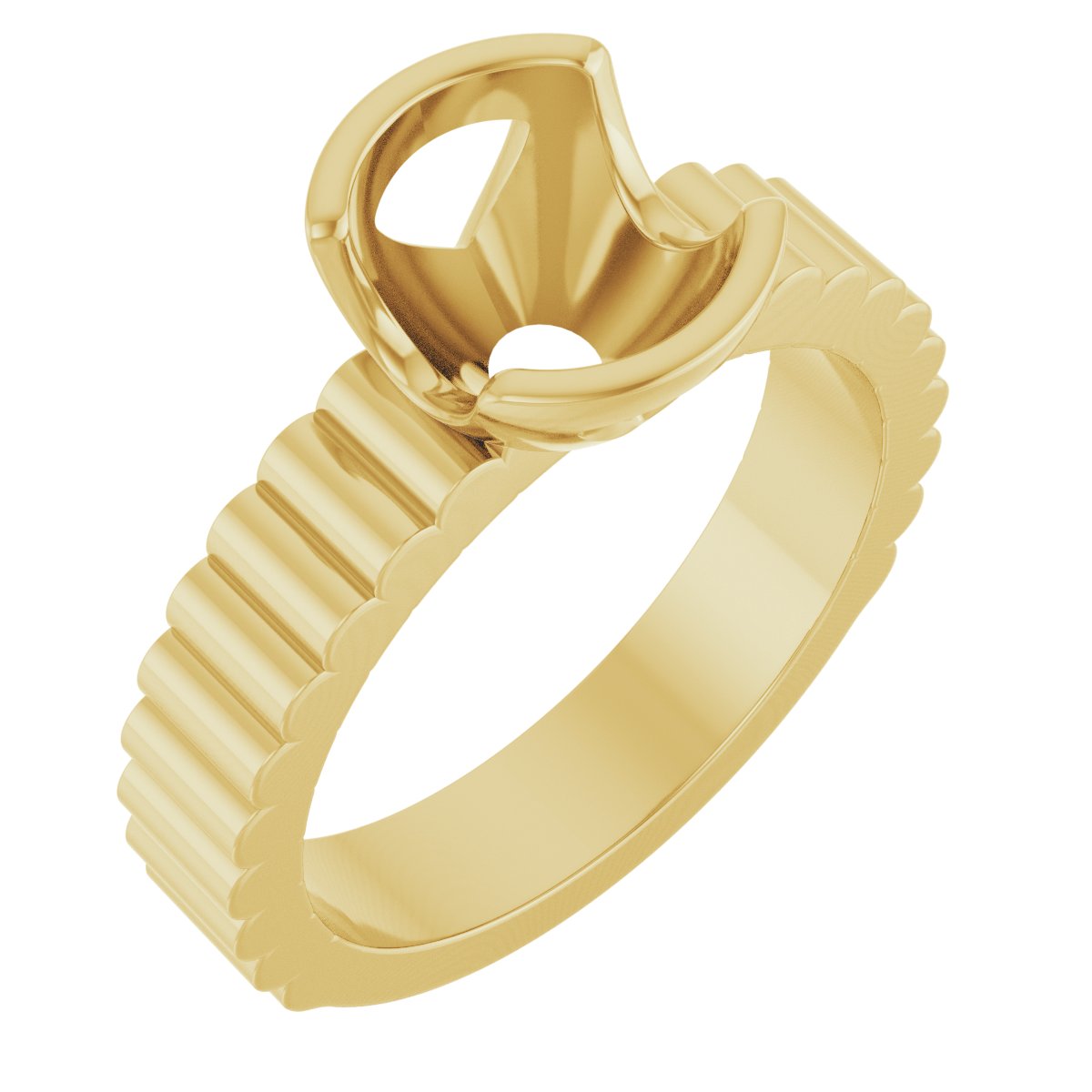 Half-Bezel Solitaire Engagement Ring