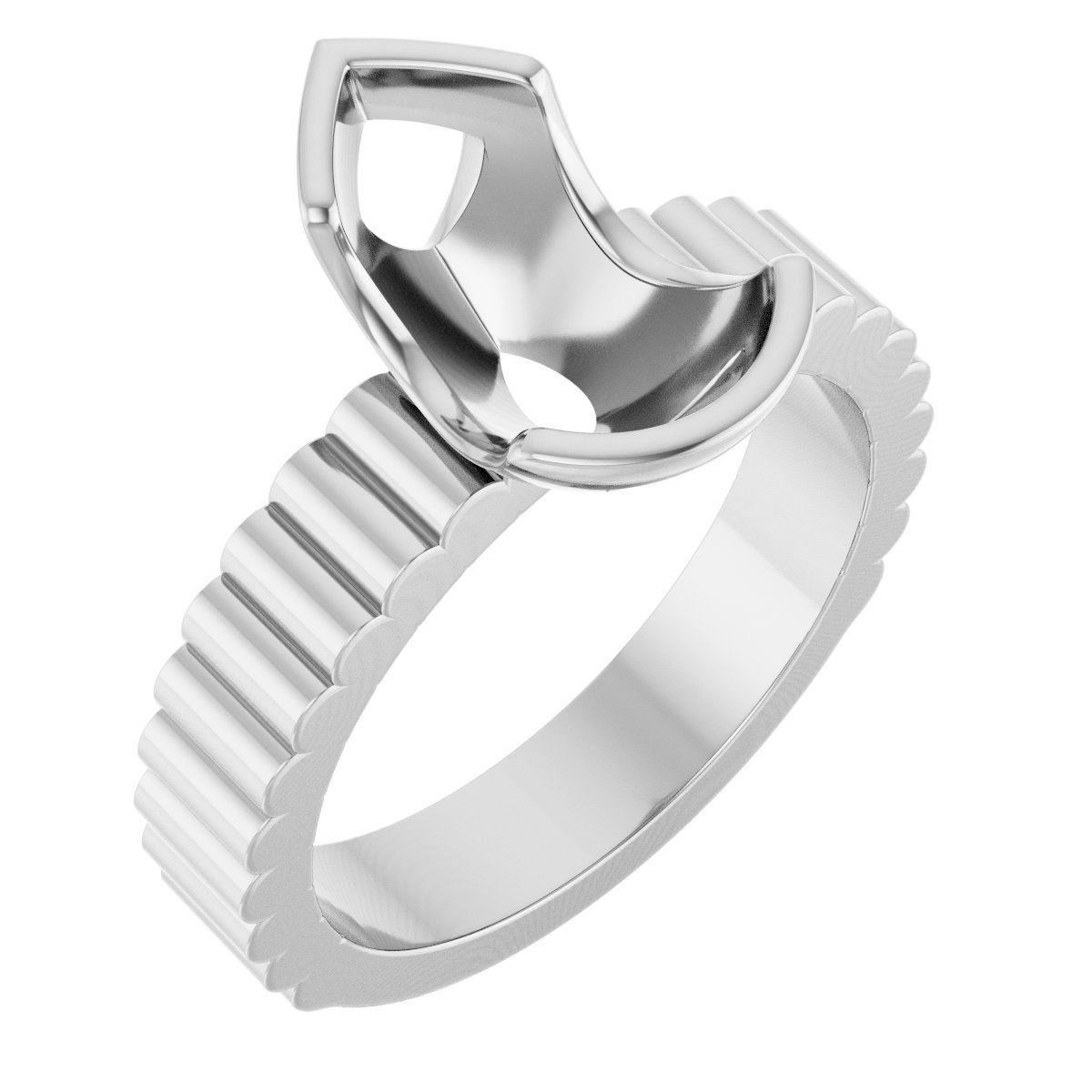 Half-Bezel Solitaire Engagement Ring
