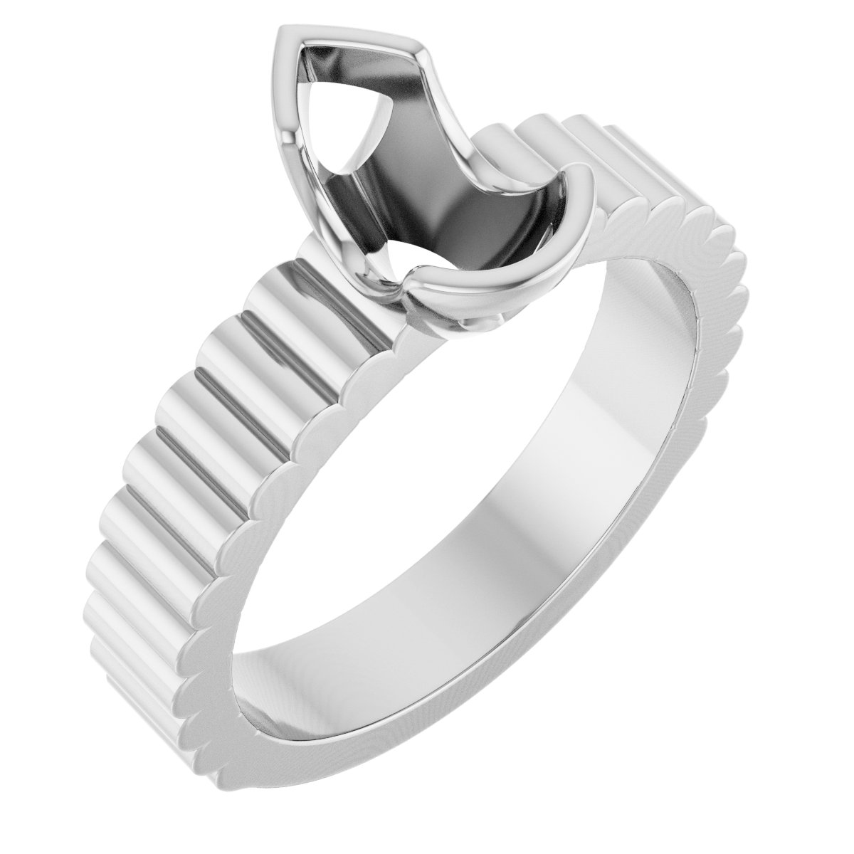 Half-Bezel Solitaire Engagement Ring