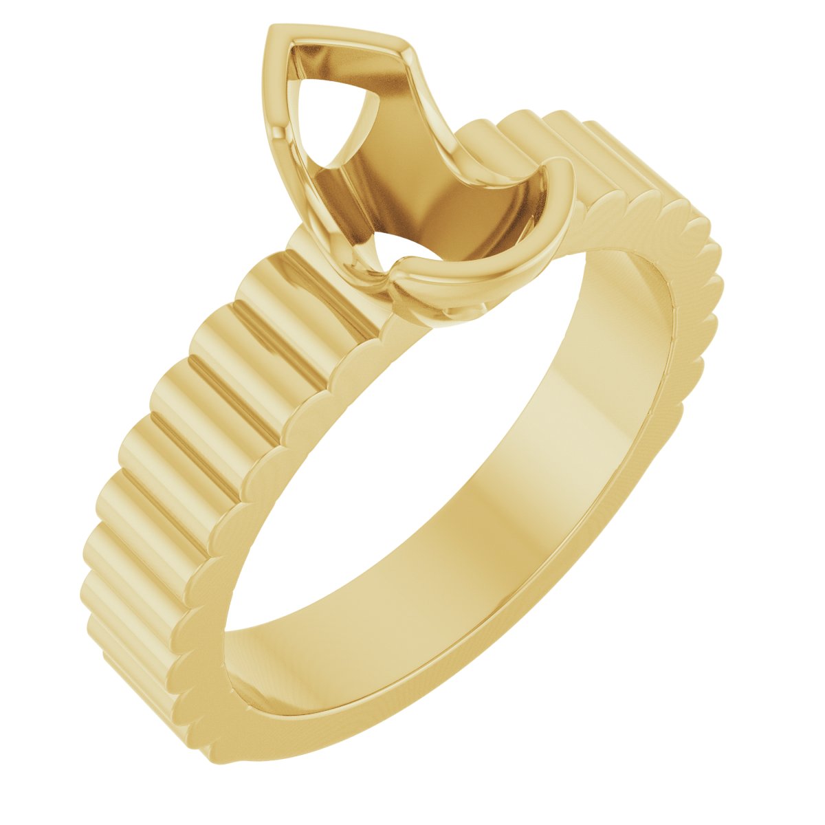Half-Bezel Solitaire Engagement Ring