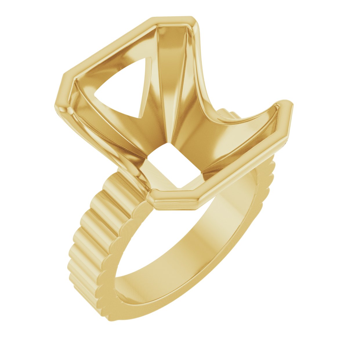 Half-Bezel Solitaire Engagement Ring