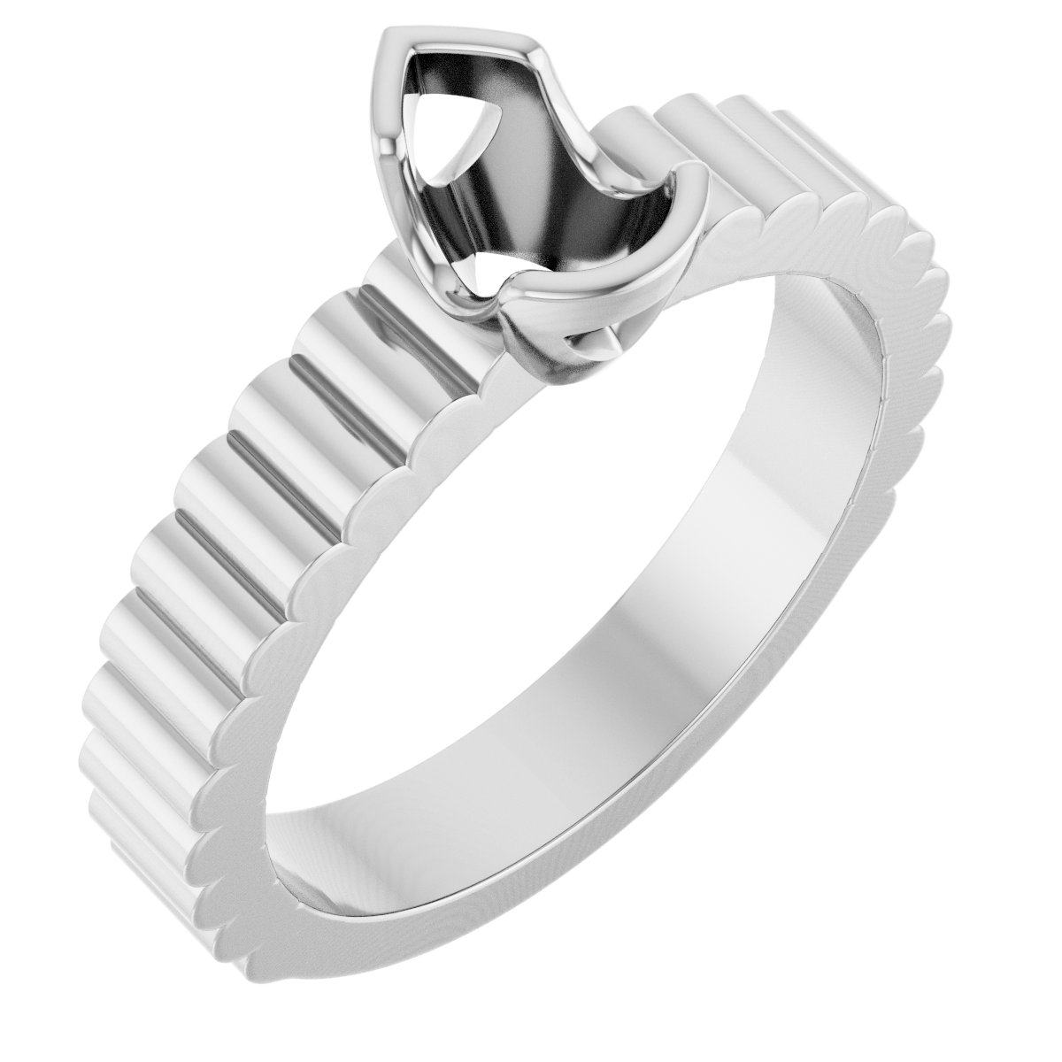 Half-Bezel Solitaire Engagement Ring