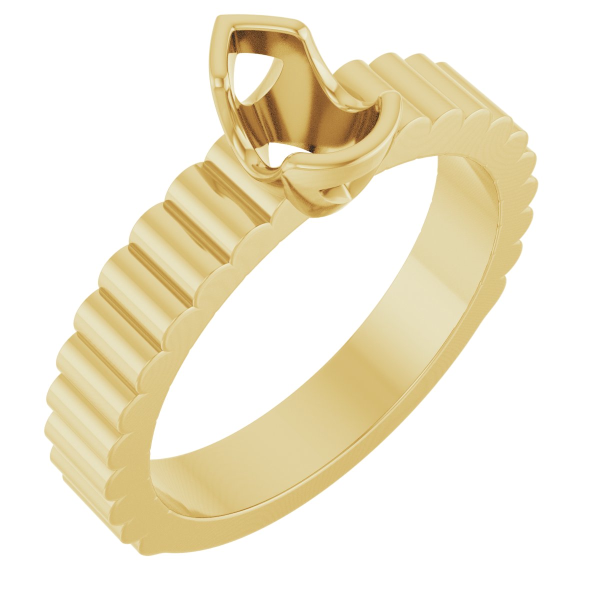 Half-Bezel Solitaire Engagement Ring