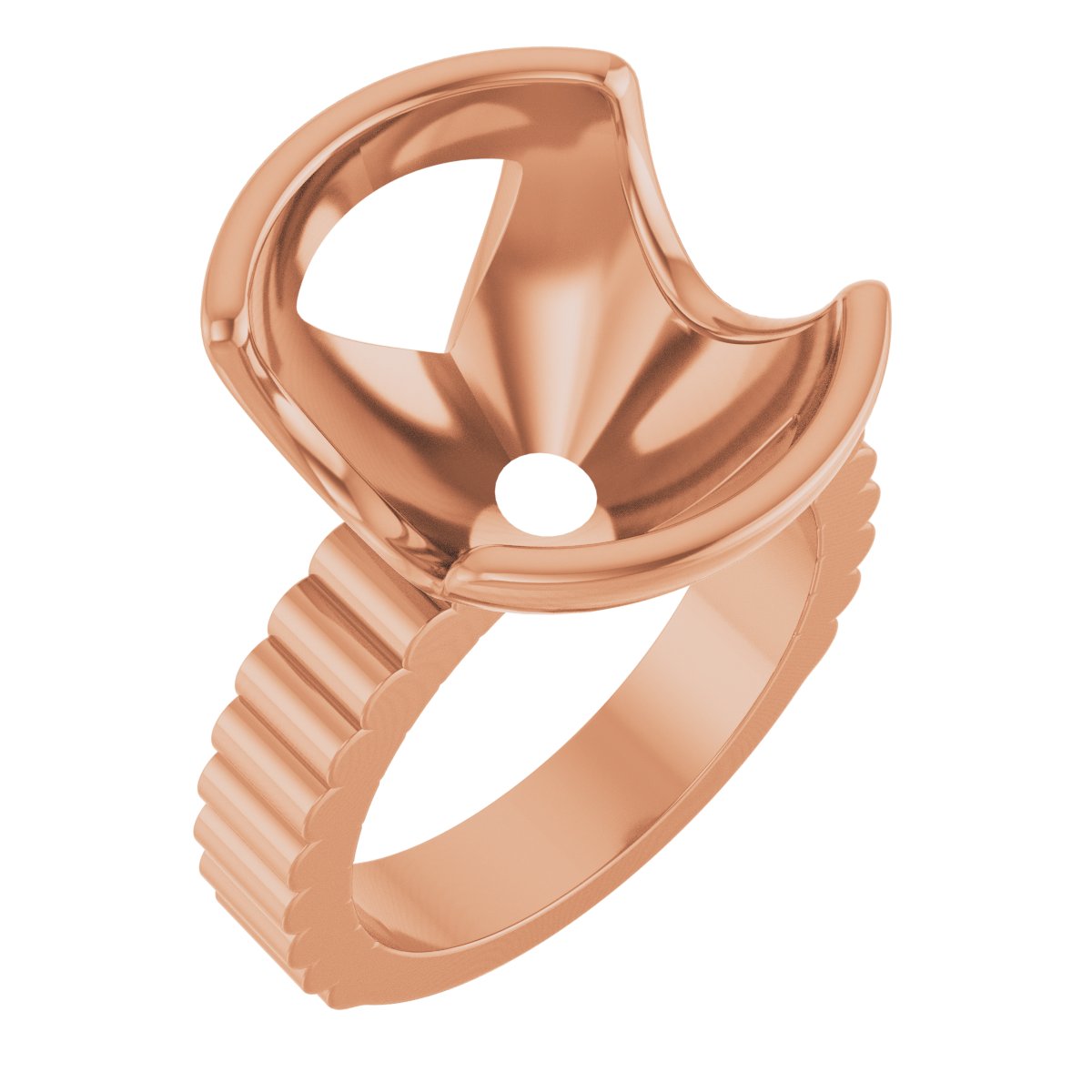 Half-Bezel Solitaire Engagement Ring