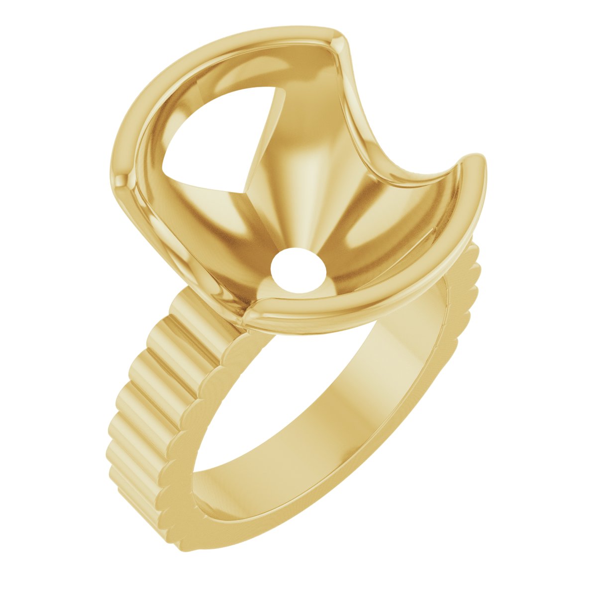 Half-Bezel Solitaire Engagement Ring