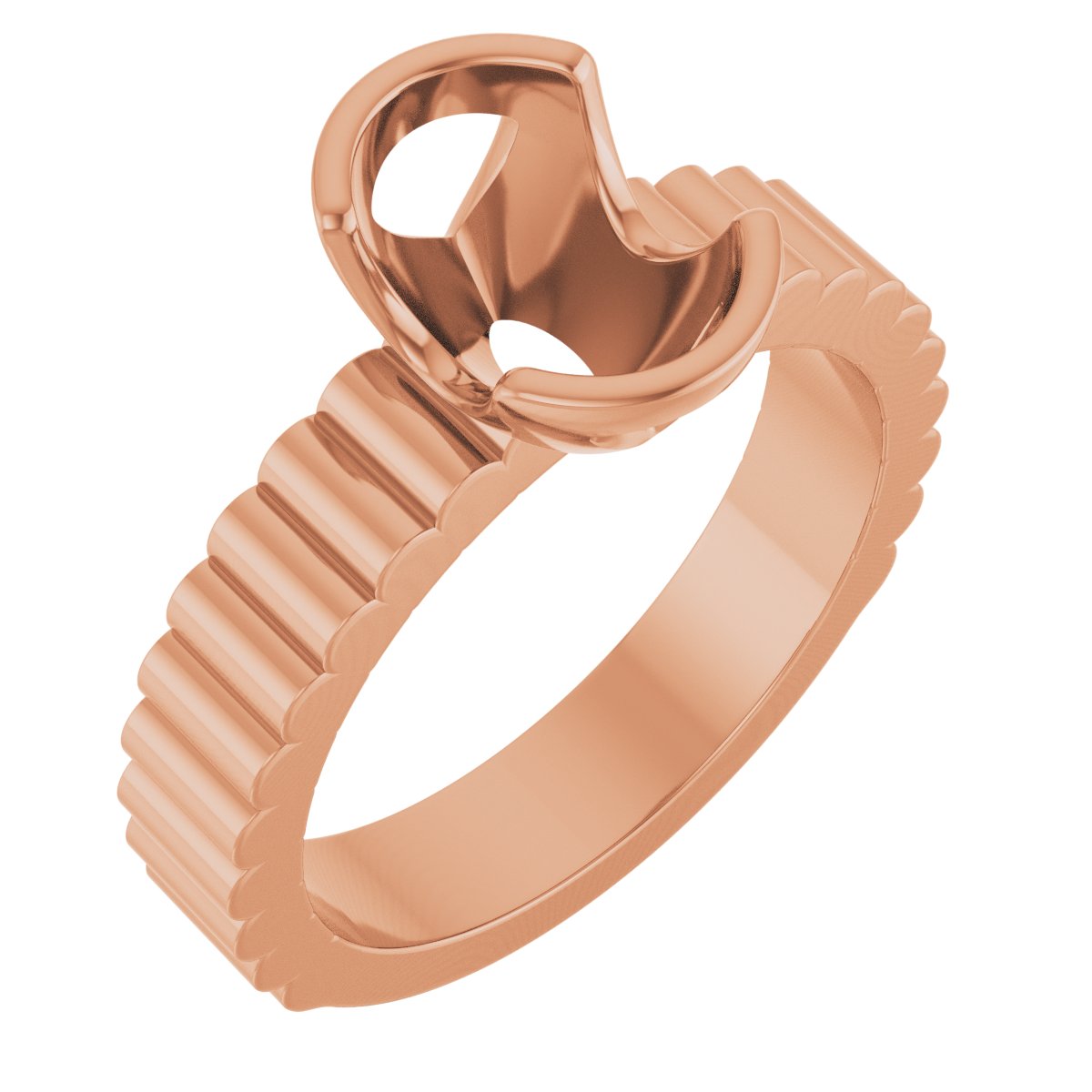 Half-Bezel Solitaire Engagement Ring