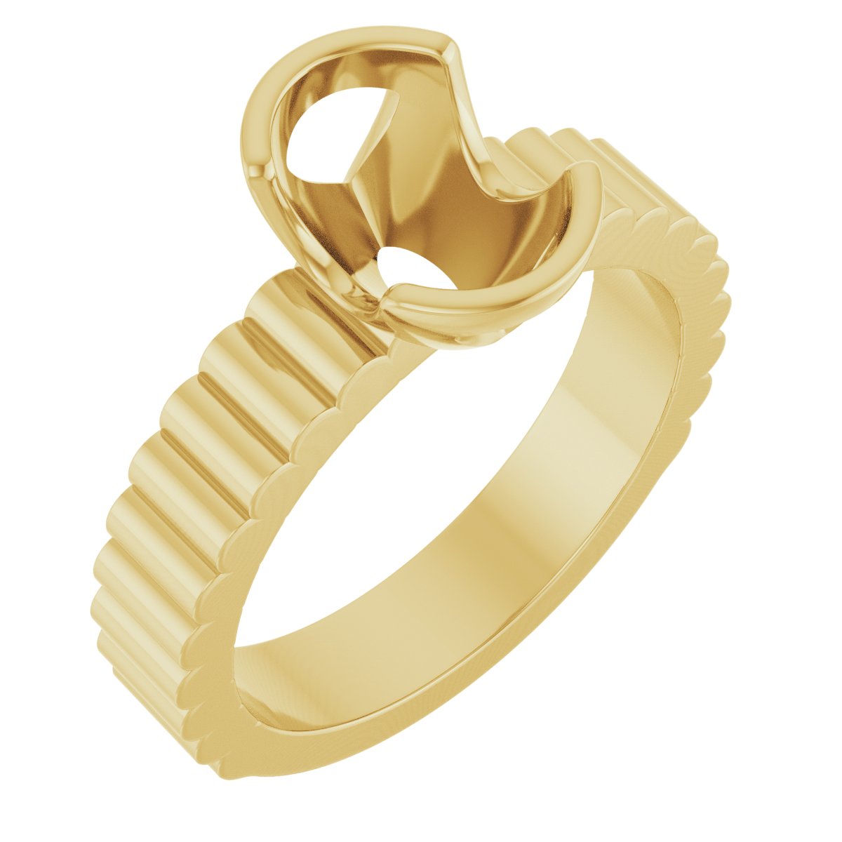 Half-Bezel Solitaire Engagement Ring