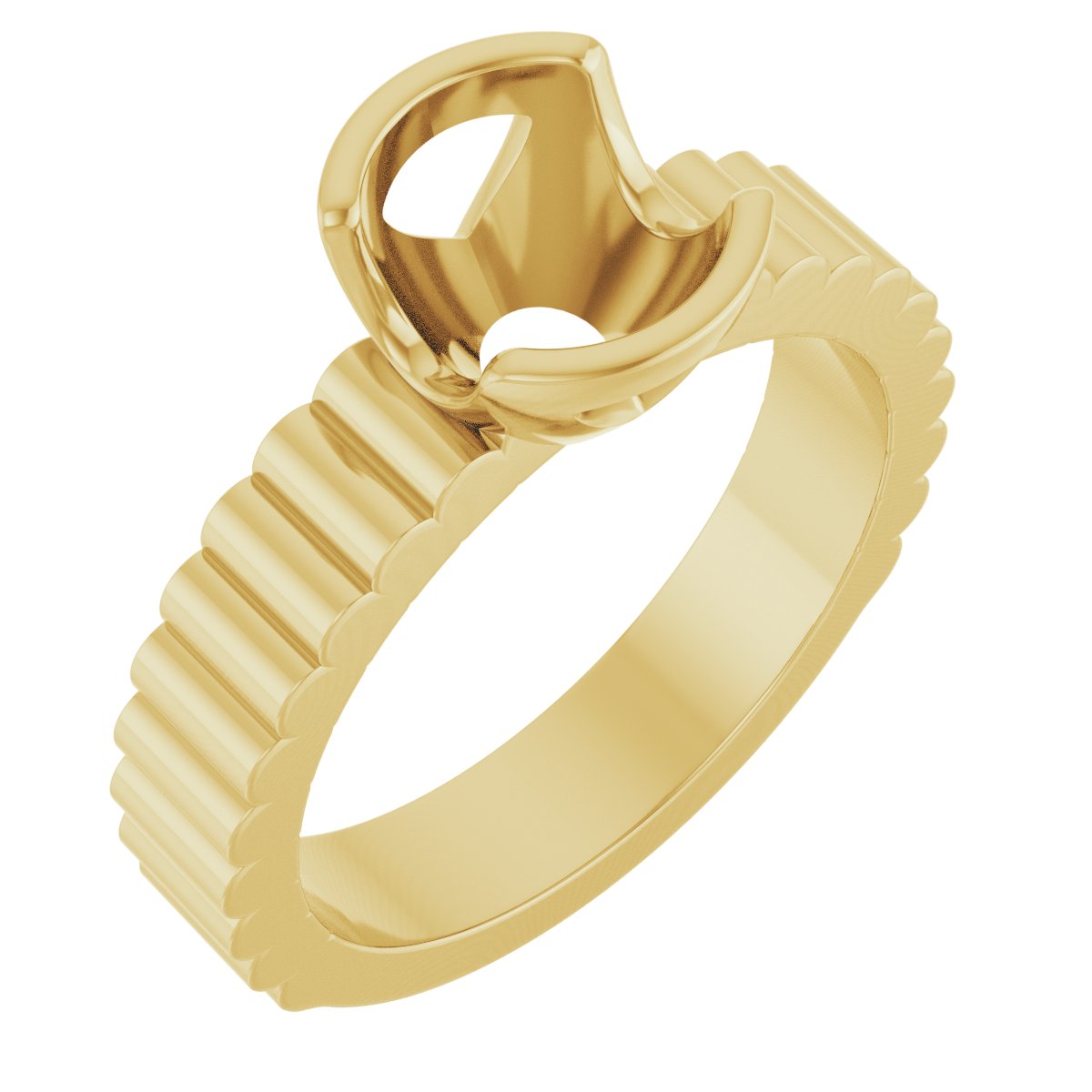 Half-Bezel Solitaire Engagement Ring