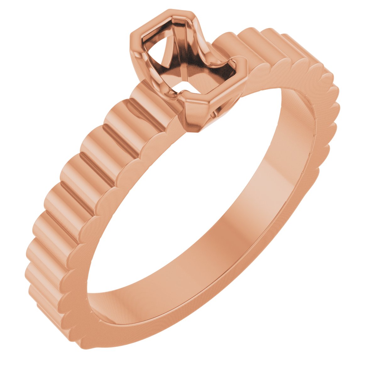 Half-Bezel Solitaire Engagement Ring