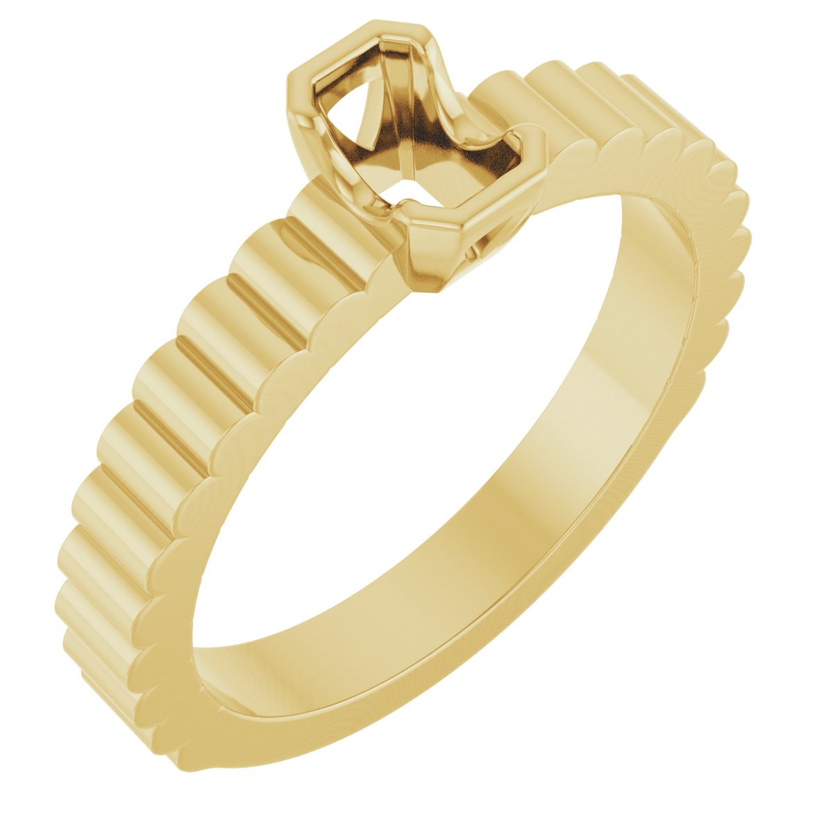 Half-Bezel Solitaire Engagement Ring