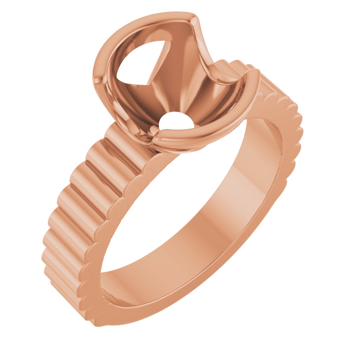 Half-Bezel Solitaire Engagement Ring