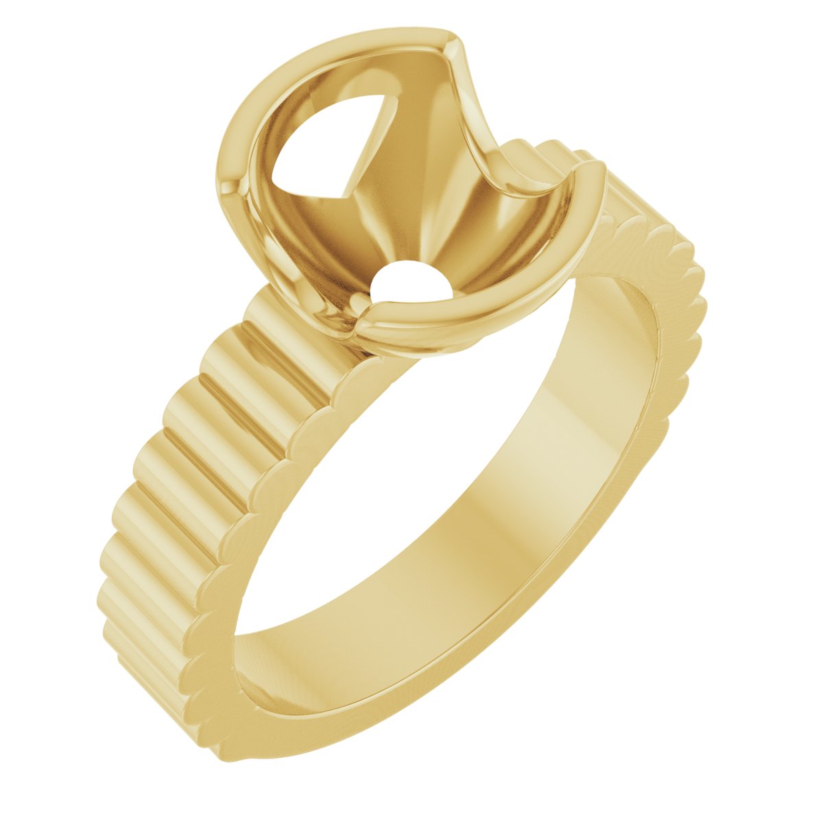 Half-Bezel Solitaire Engagement Ring