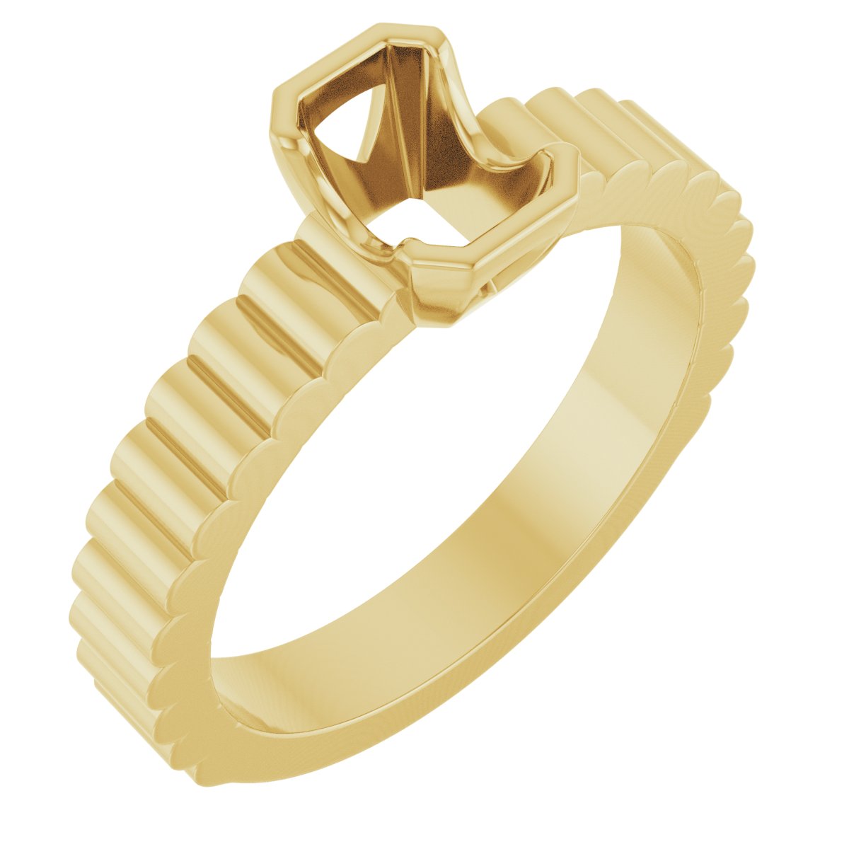 Half-Bezel Solitaire Engagement Ring