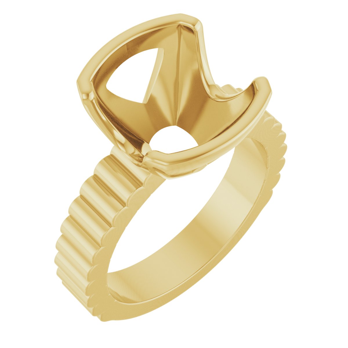 Half-Bezel Solitaire Engagement Ring