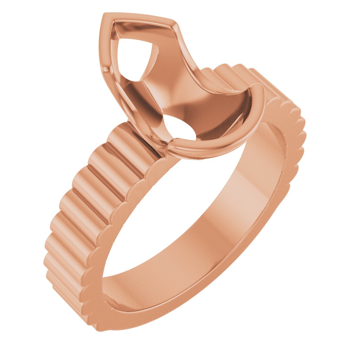 Half-Bezel Solitaire Engagement Ring