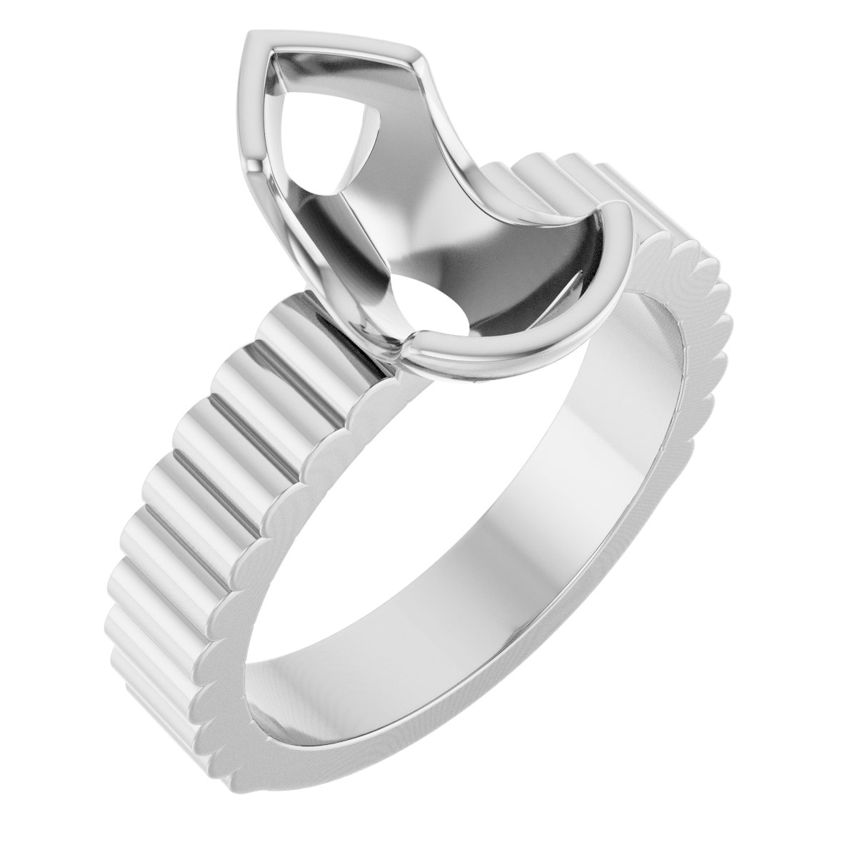 Half-Bezel Solitaire Engagement Ring