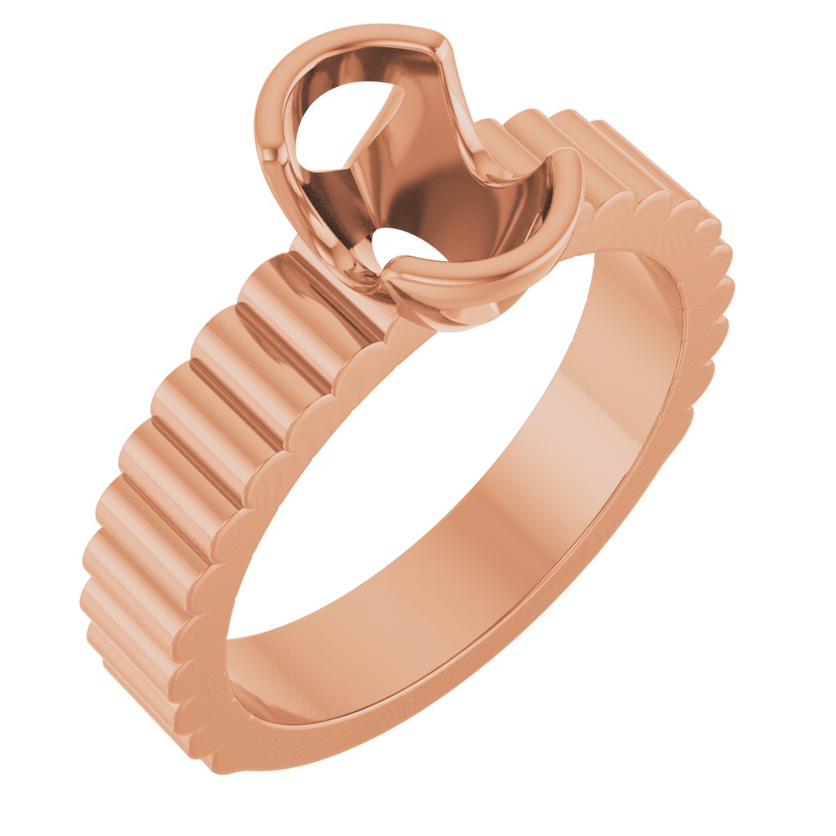 Half-Bezel Solitaire Engagement Ring