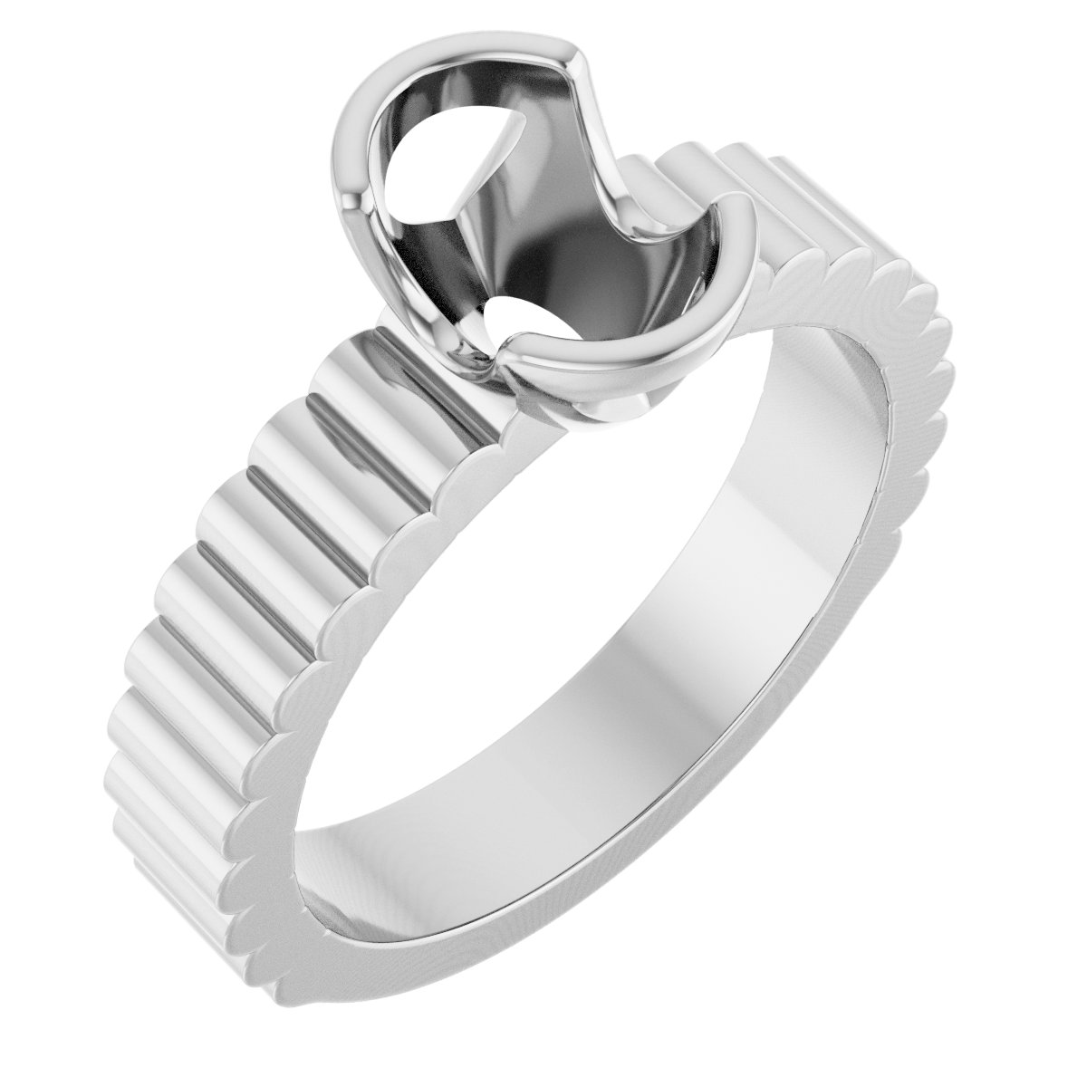 Half-Bezel Solitaire Engagement Ring