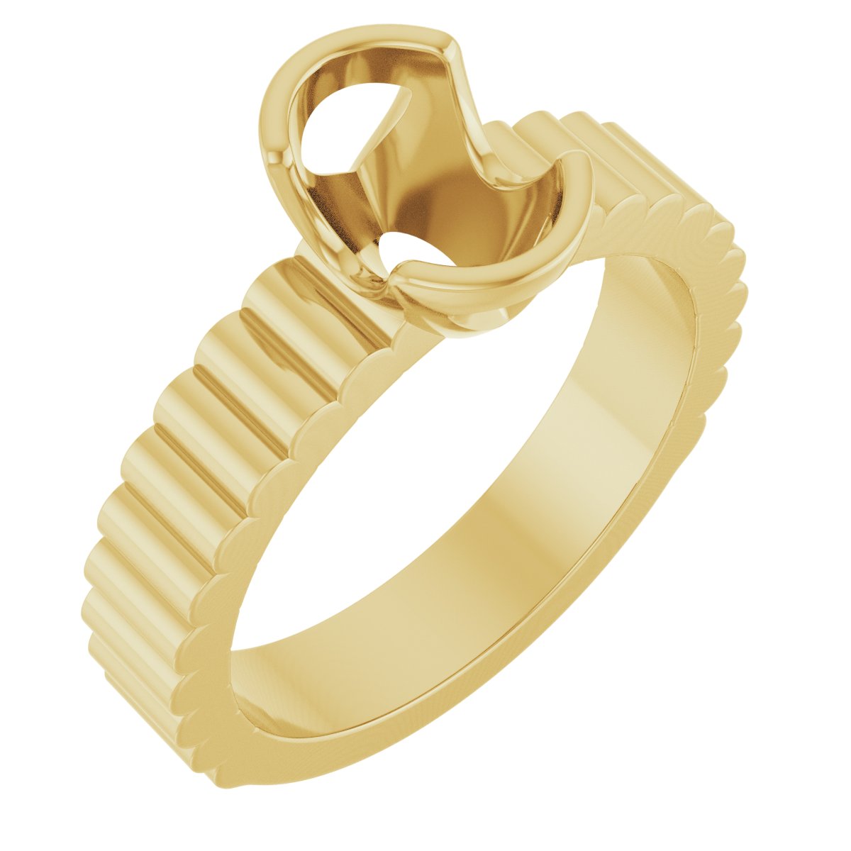 Half-Bezel Solitaire Engagement Ring