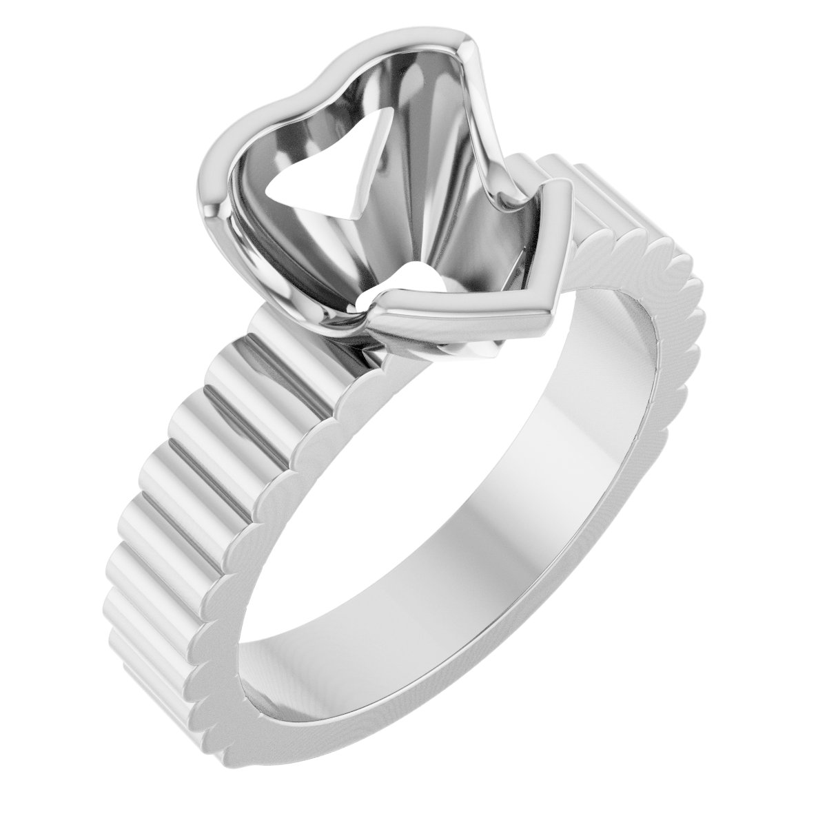 Half-Bezel Solitaire Engagement Ring