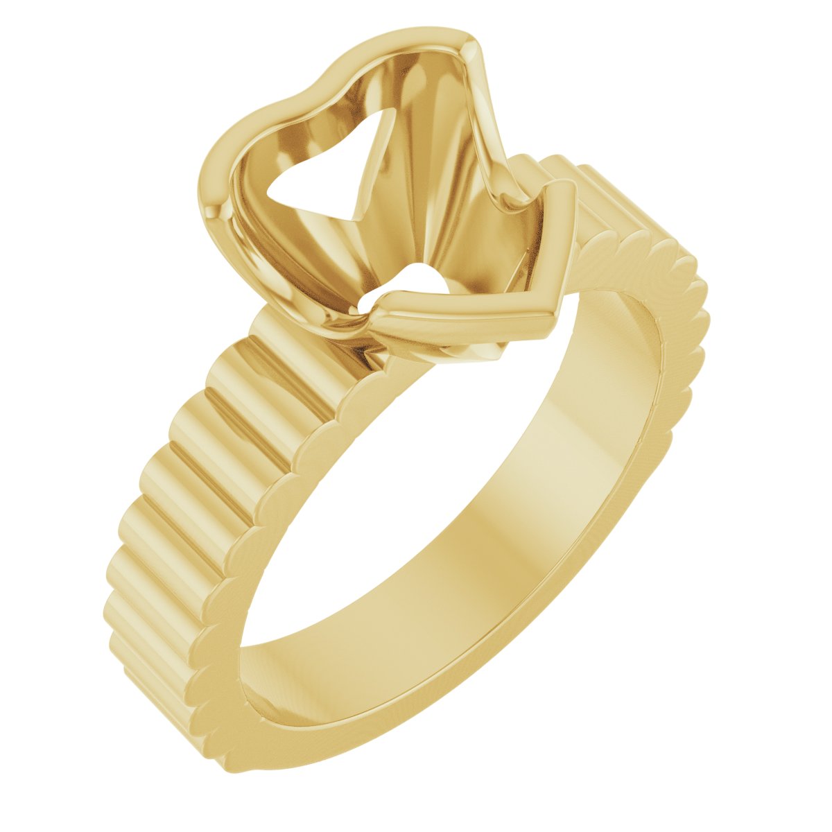 Half-Bezel Solitaire Engagement Ring