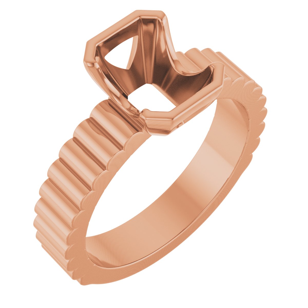 Half-Bezel Solitaire Engagement Ring