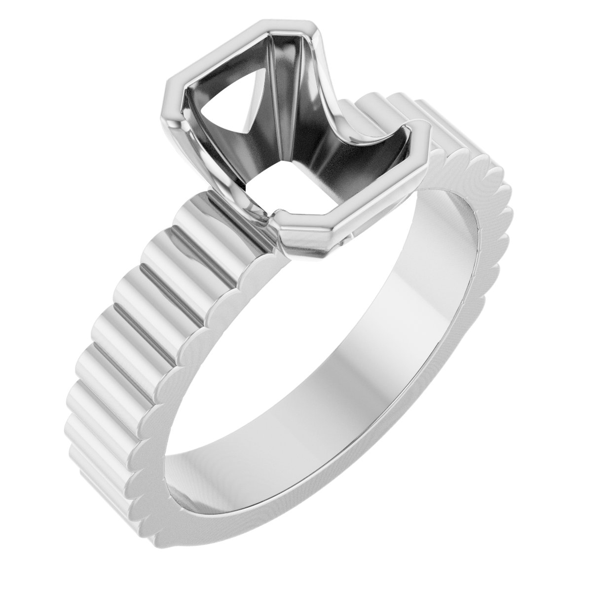Half-Bezel Solitaire Engagement Ring