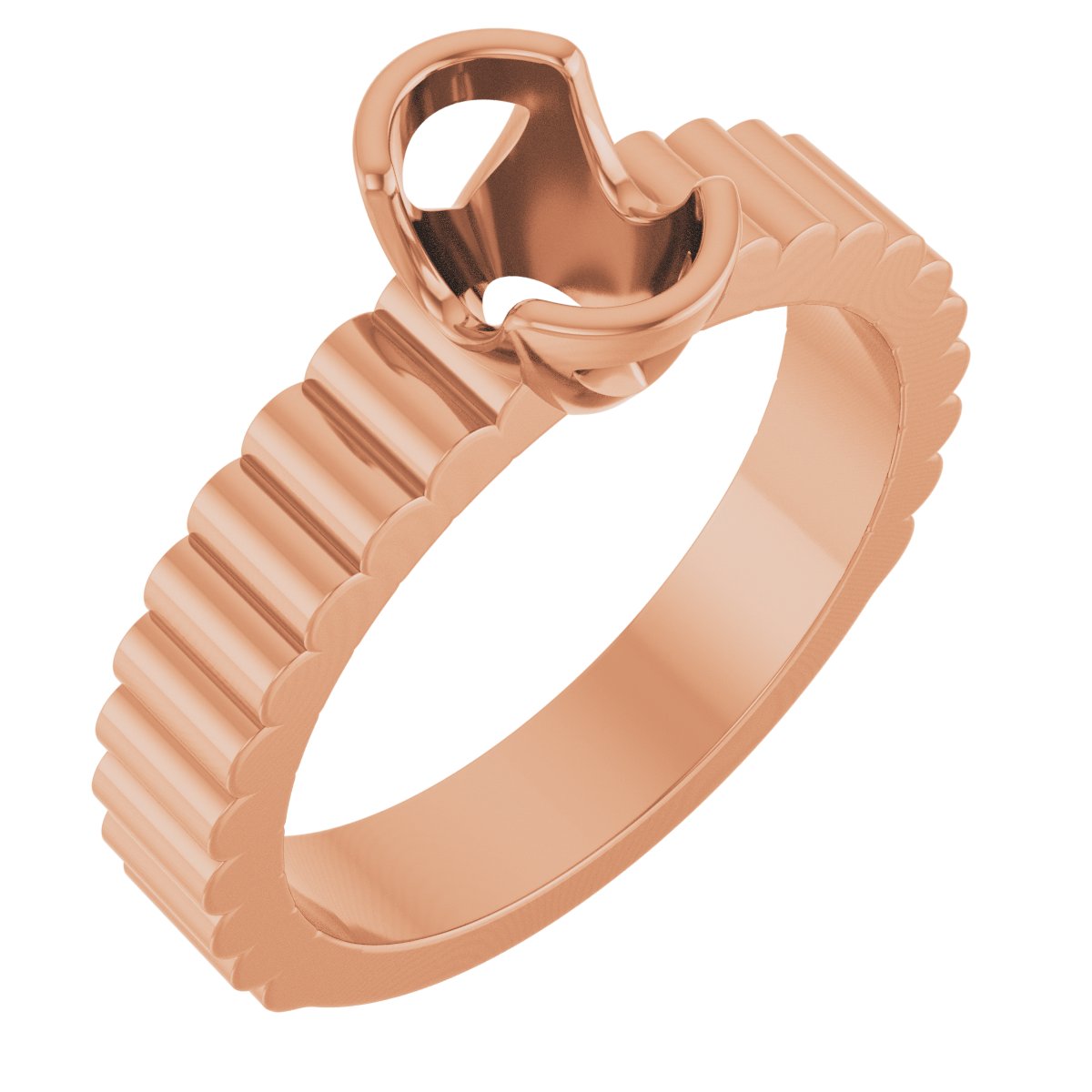 Half-Bezel Solitaire Engagement Ring