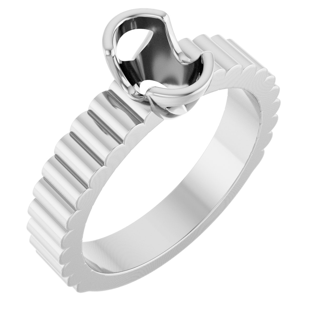 Half-Bezel Solitaire Engagement Ring