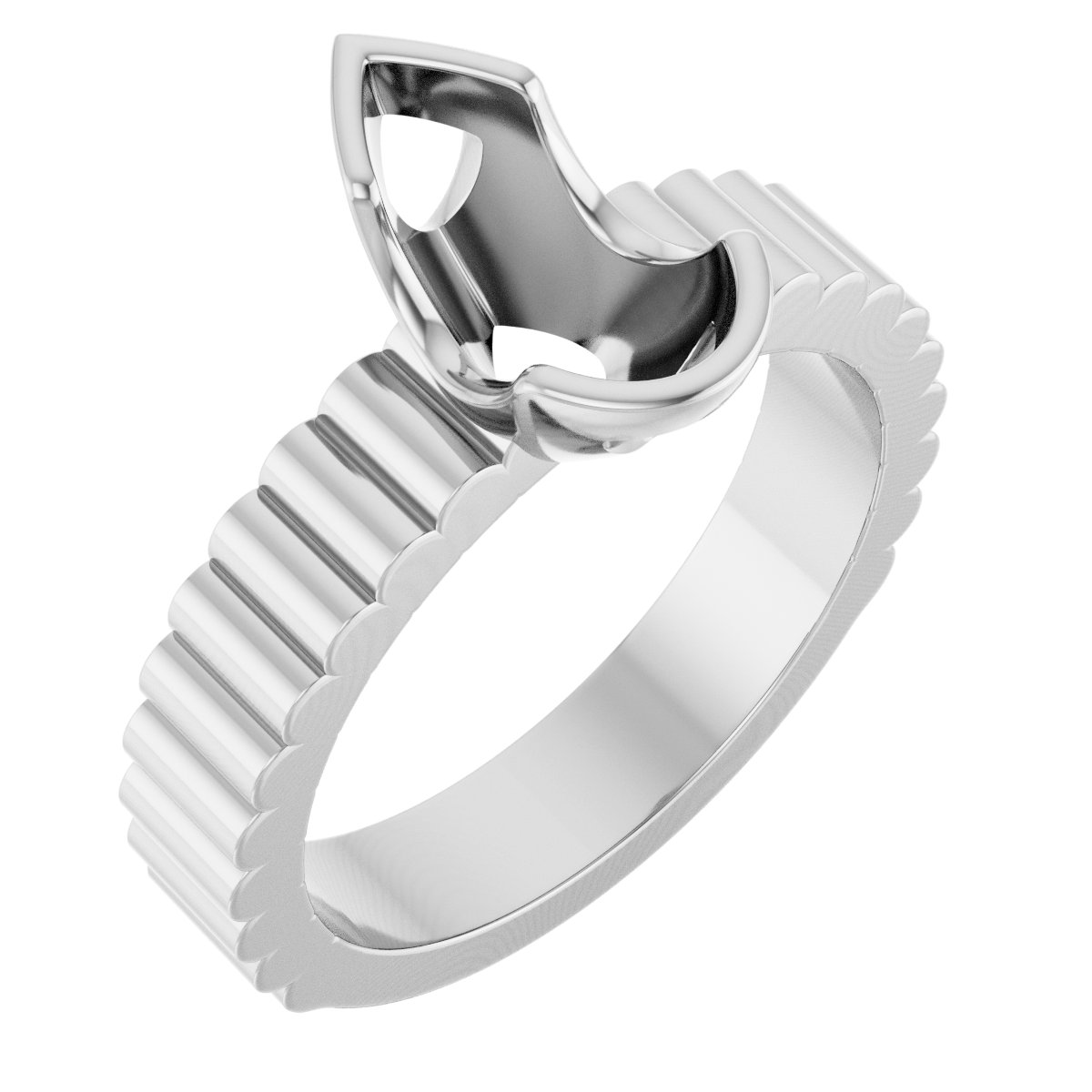 Half-Bezel Solitaire Engagement Ring