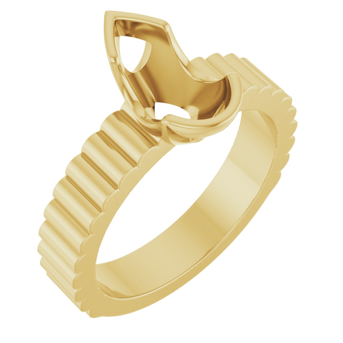 Half-Bezel Solitaire Engagement Ring