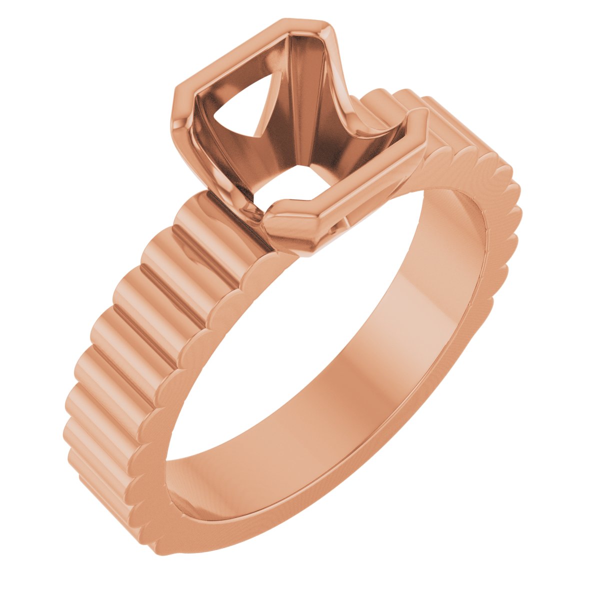 Half-Bezel Solitaire Engagement Ring