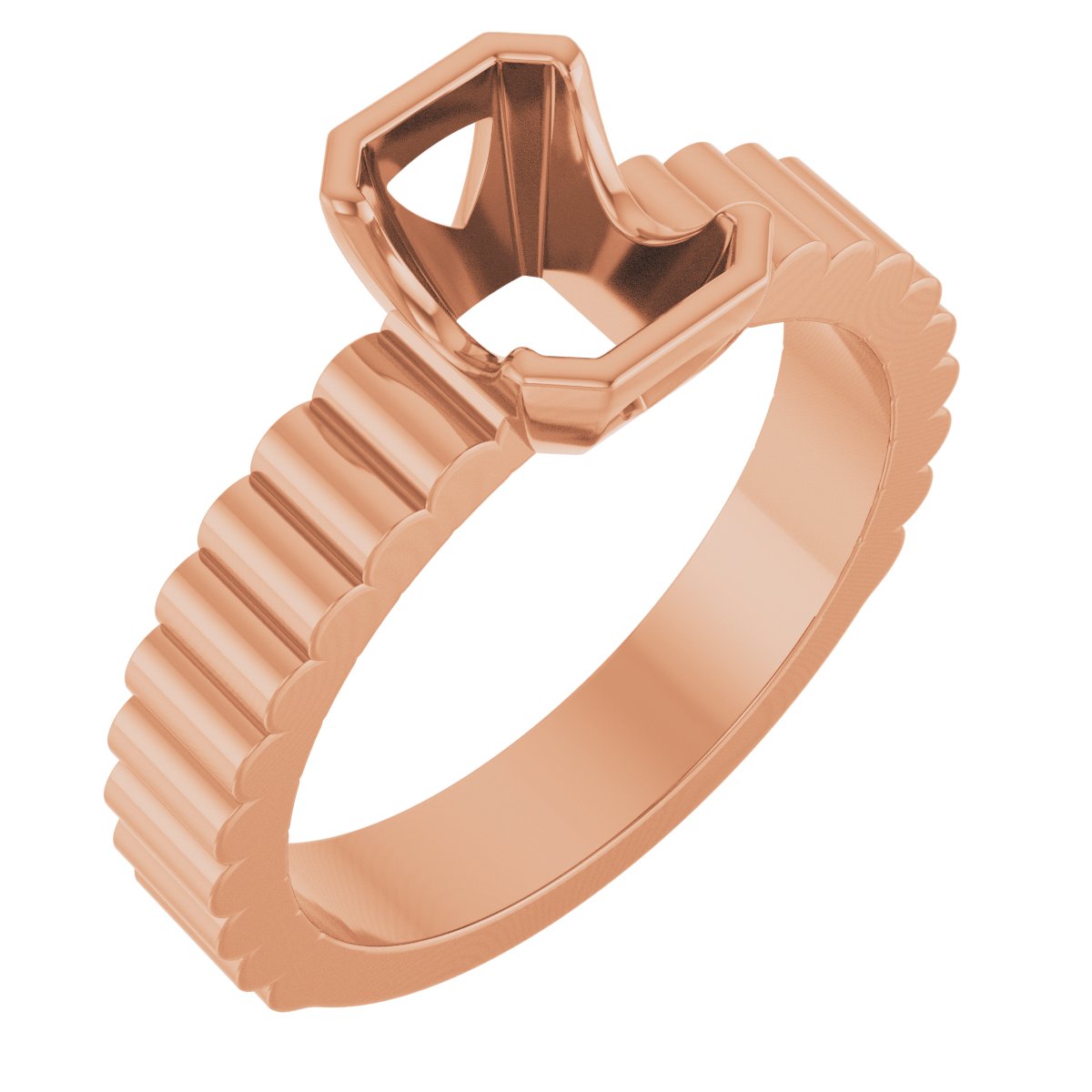 Half-Bezel Solitaire Engagement Ring