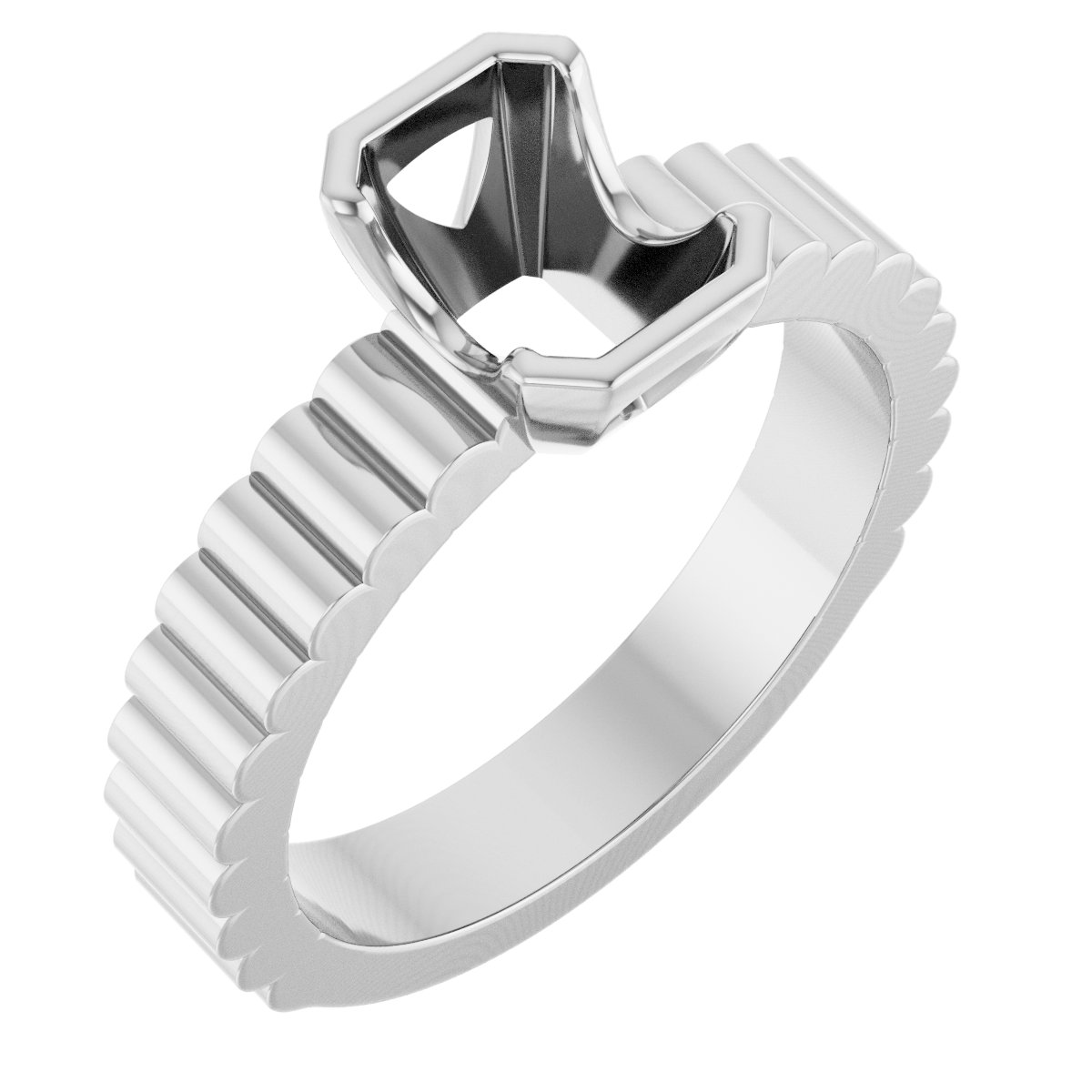 Half-Bezel Solitaire Engagement Ring