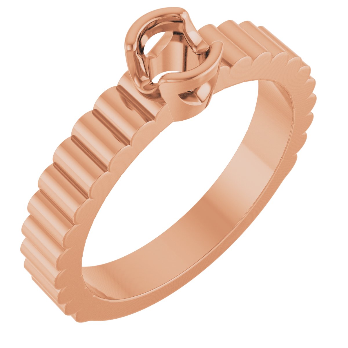 Half-Bezel Solitaire Engagement Ring