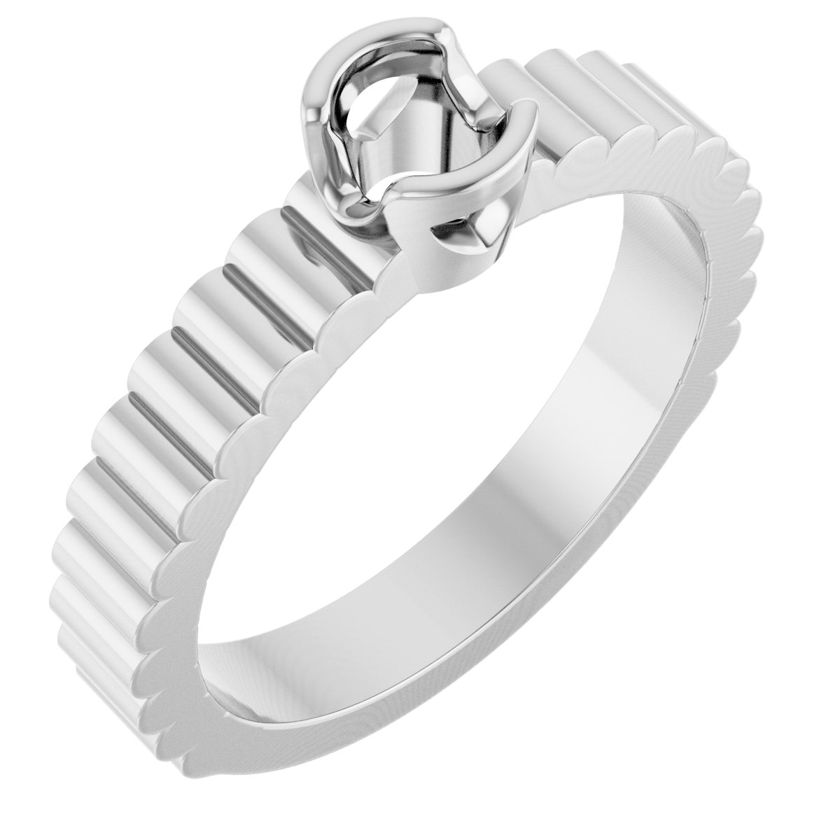 Half-Bezel Solitaire Engagement Ring