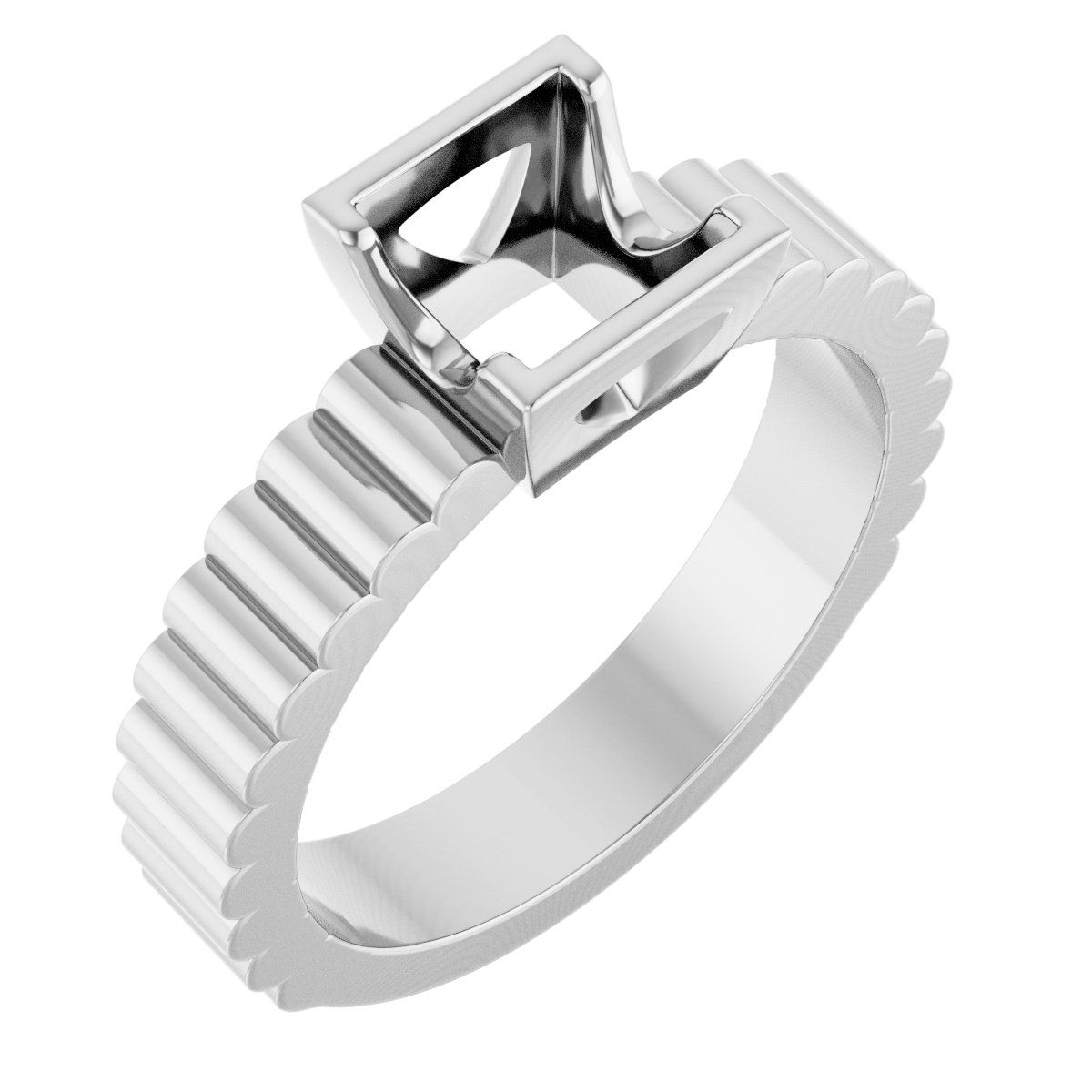 Half-Bezel Solitaire Engagement Ring
