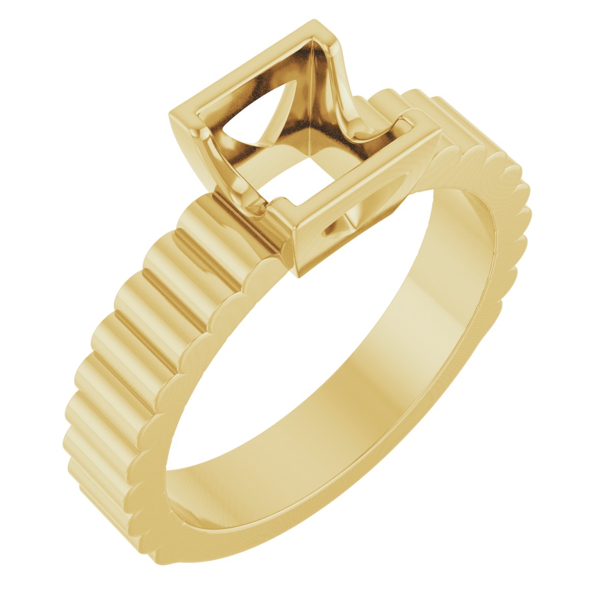 Half-Bezel Solitaire Engagement Ring