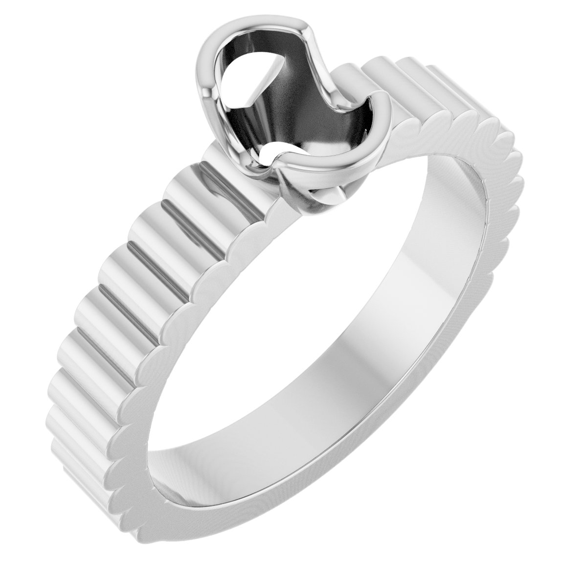 Half-Bezel Solitaire Engagement Ring