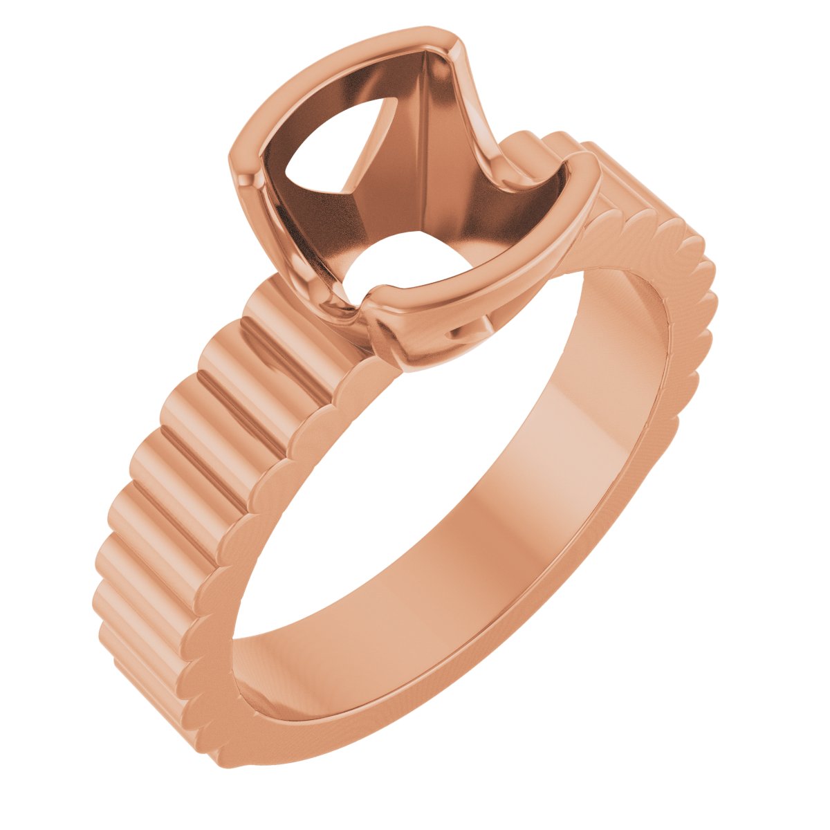 Half-Bezel Solitaire Engagement Ring