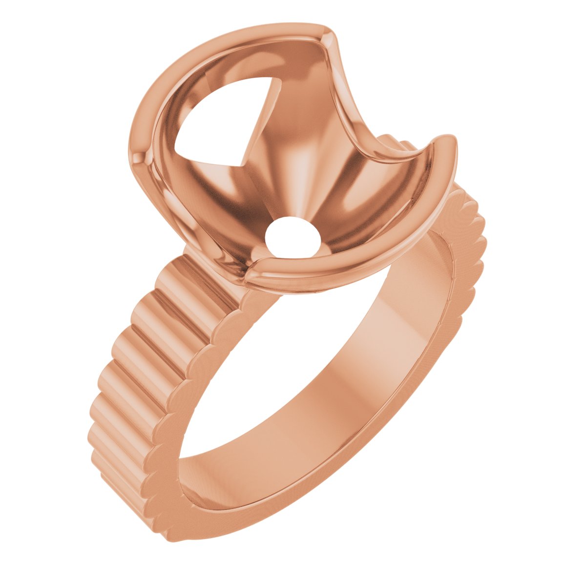 Half-Bezel Solitaire Engagement Ring