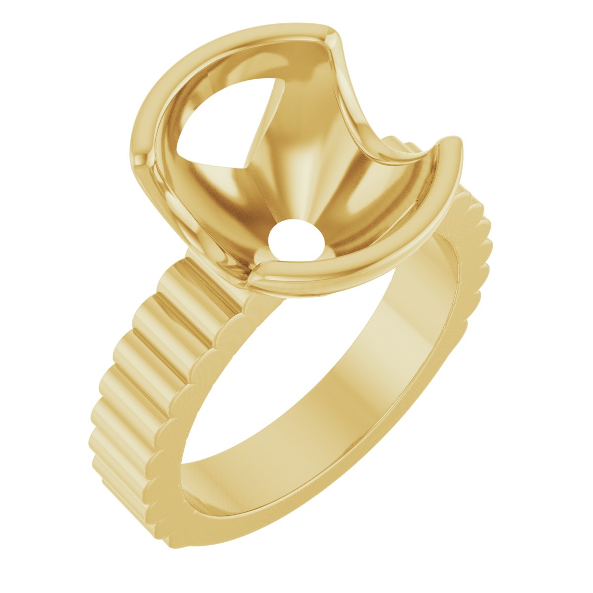 Half-Bezel Solitaire Engagement Ring