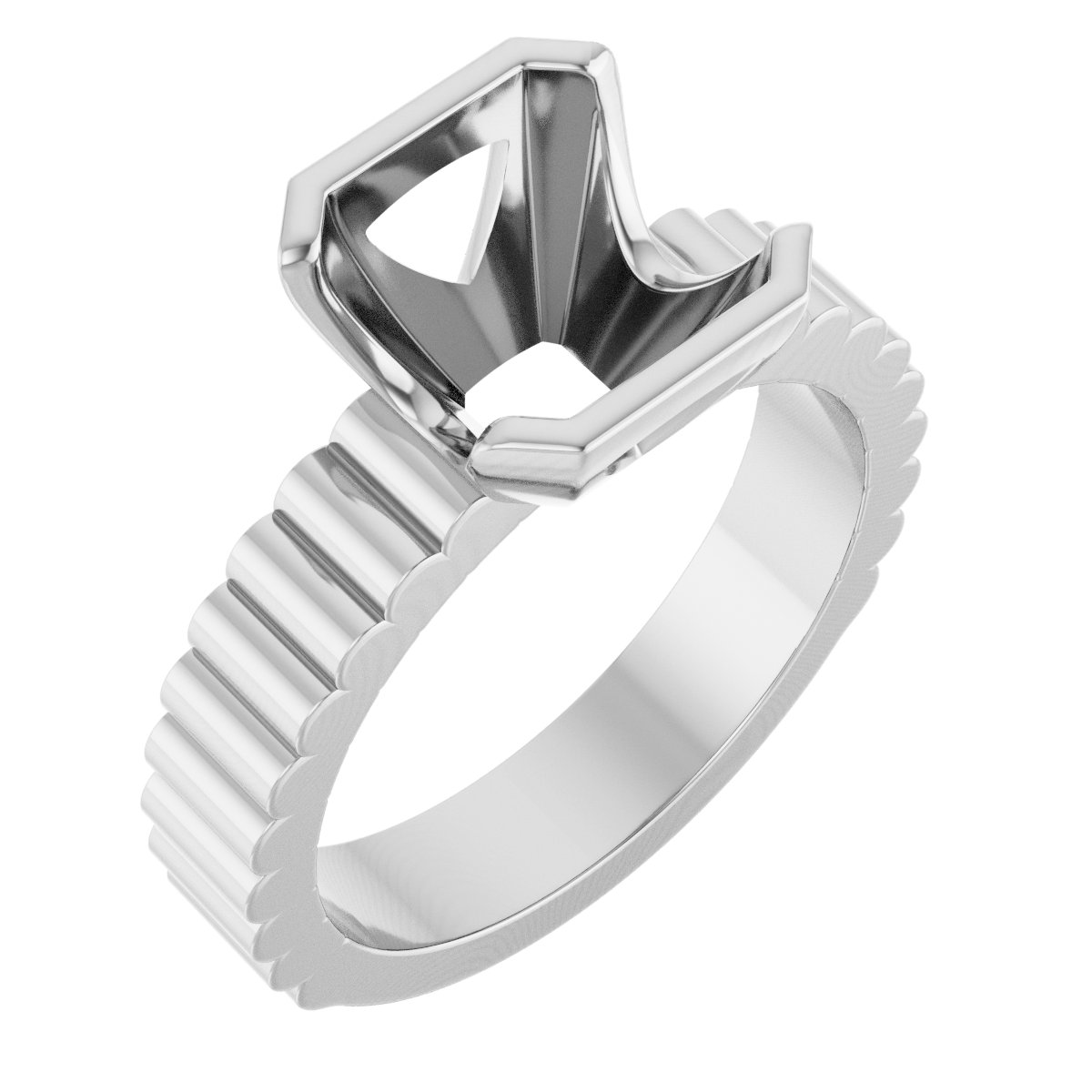 Half-Bezel Solitaire Engagement Ring