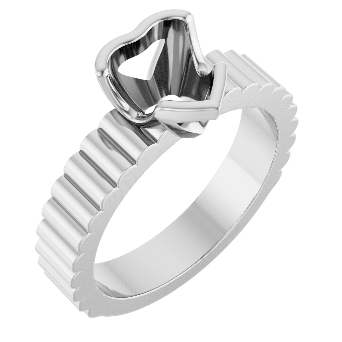 Half-Bezel Solitaire Engagement Ring