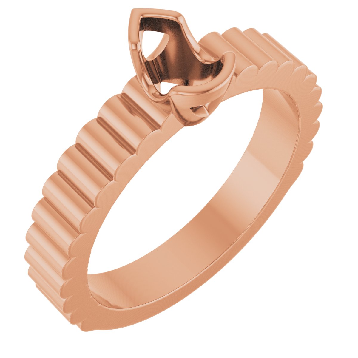 Half-Bezel Solitaire Engagement Ring