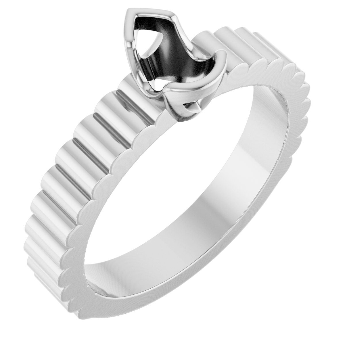 Half-Bezel Solitaire Engagement Ring