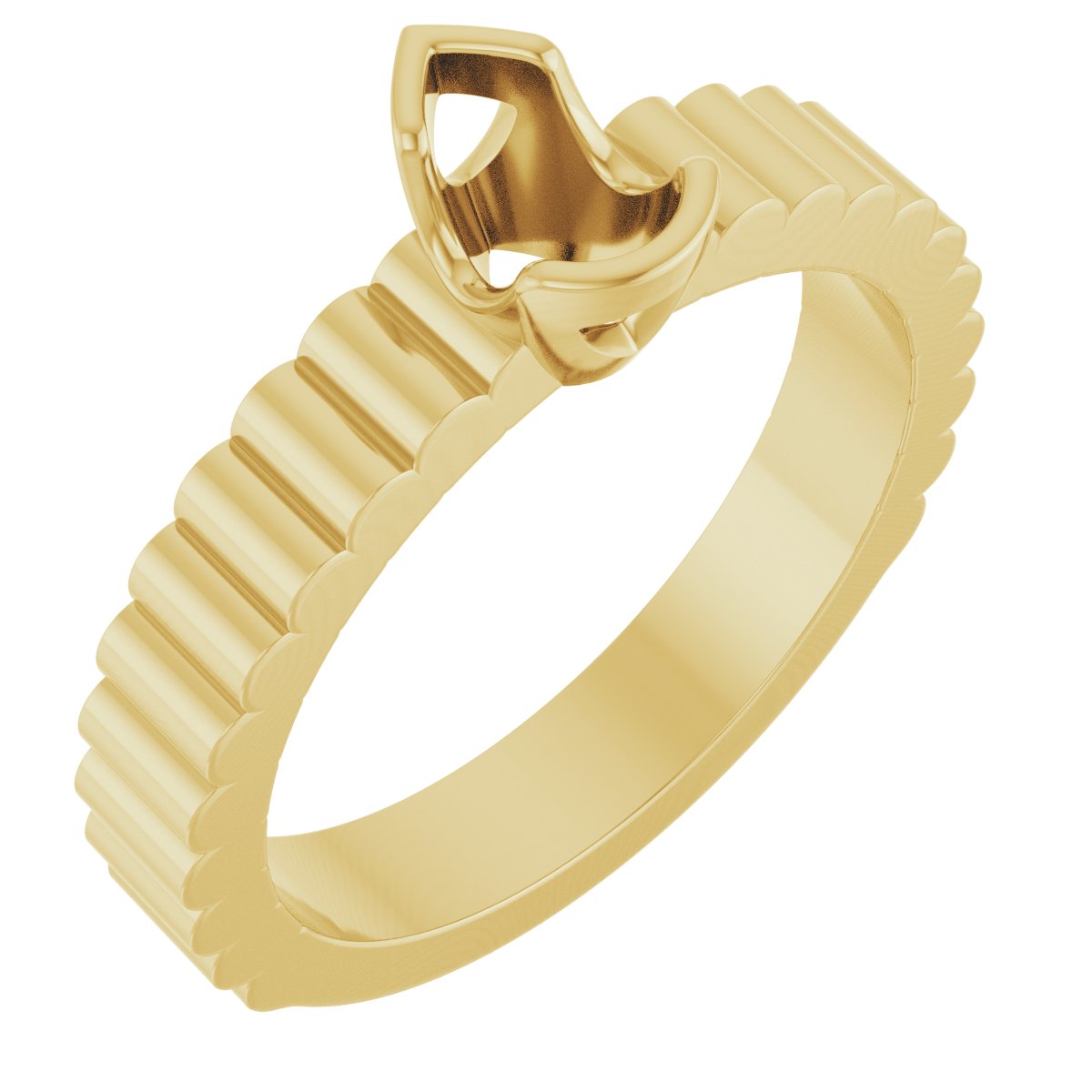 Half-Bezel Solitaire Engagement Ring