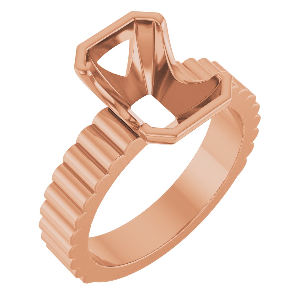 Half-Bezel Solitaire Engagement Ring